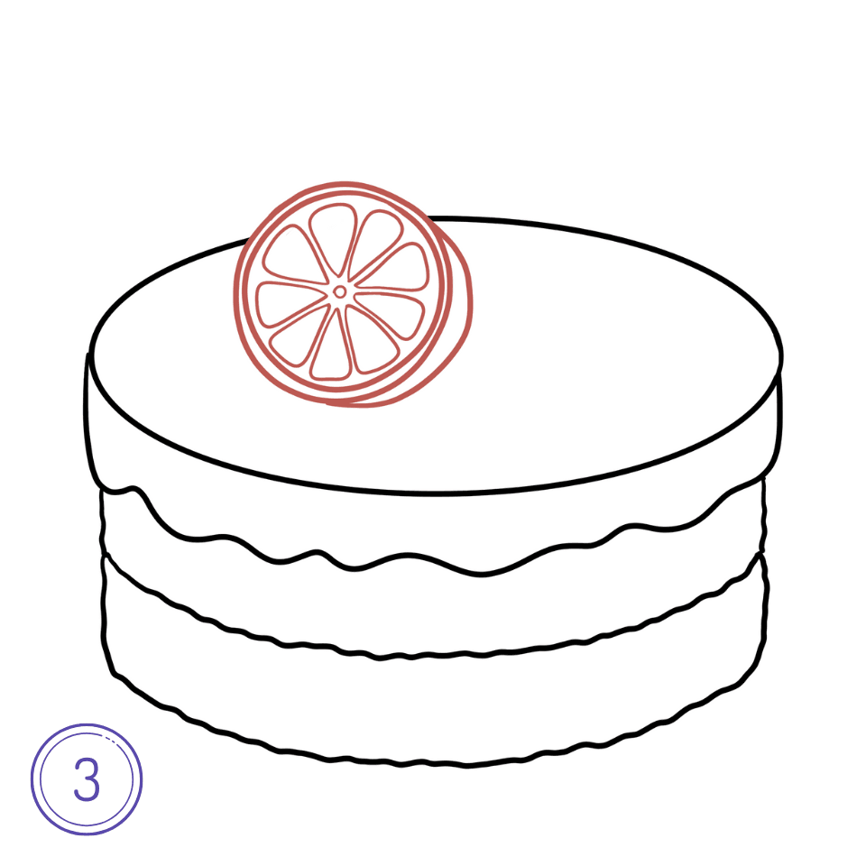 How to Draw a Cake Step 3