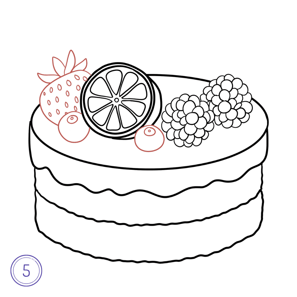 How to Draw a Cake Step 5