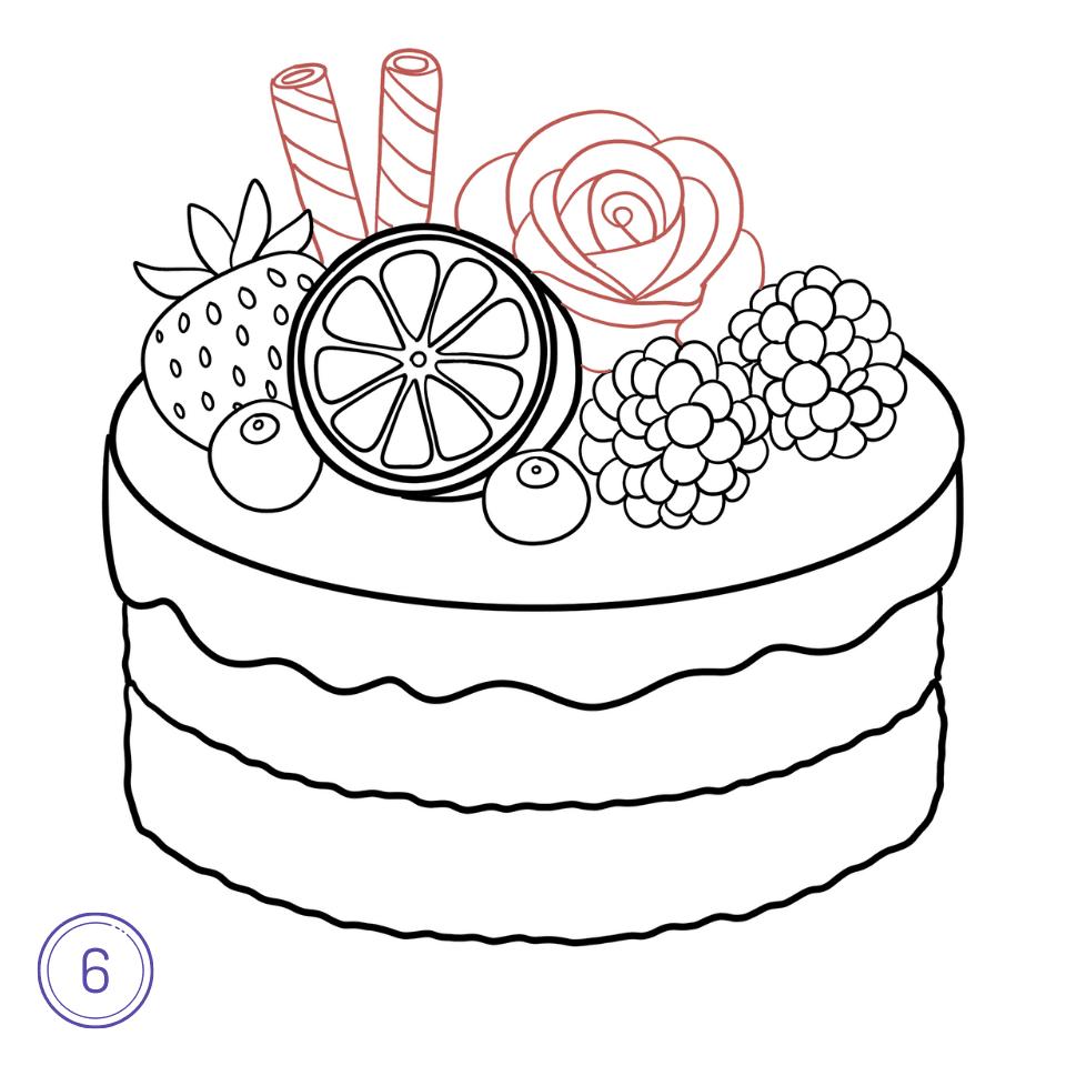How to Draw a Cake Step 6