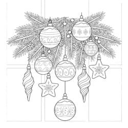 Christmas Decor Coloring - Printable Coloring page