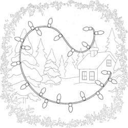 Christmas Lights Colouring - Printable Coloring page