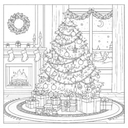 Christmas Pic To Color - Printable Coloring page