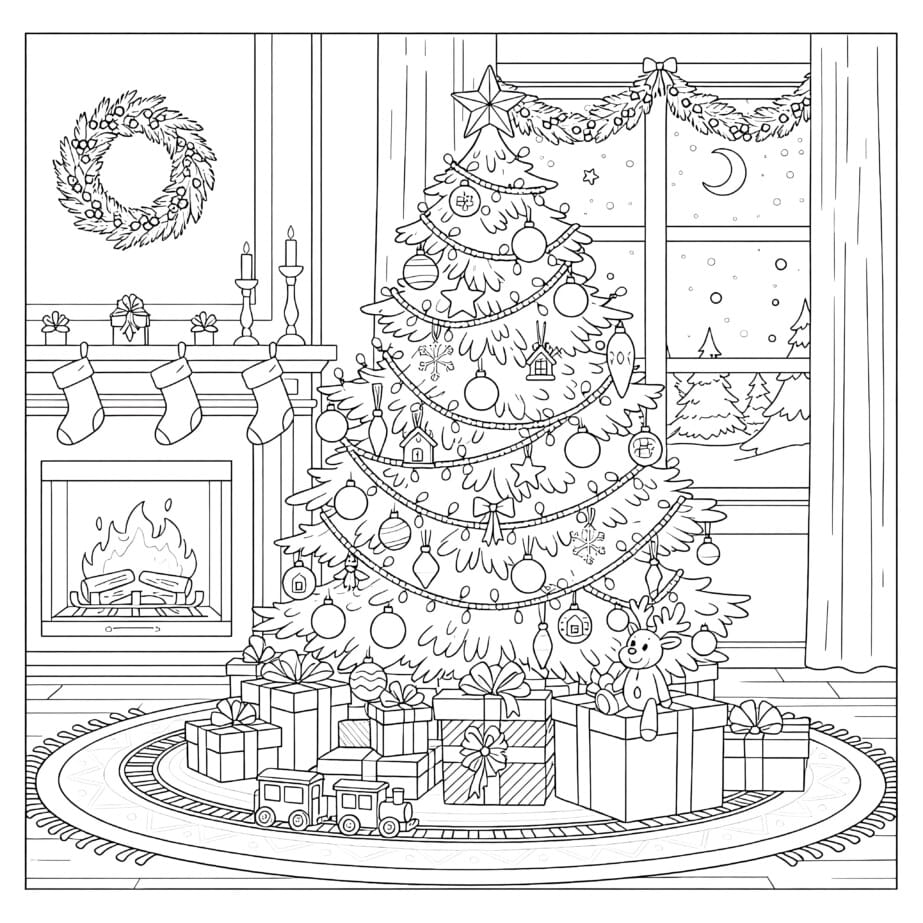 Christmas Pic To Color