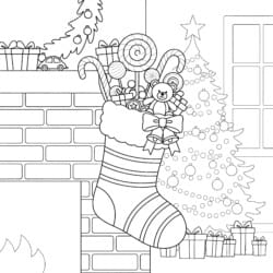 Christmas Stocking Coloring Sheet - Printable Coloring page