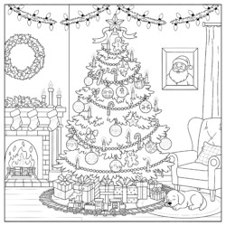 Christmas To Colour In - Printable Coloring page