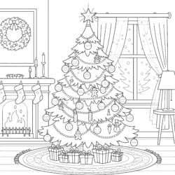 Christmas Tree Coloring Page Printable - Printable Coloring page