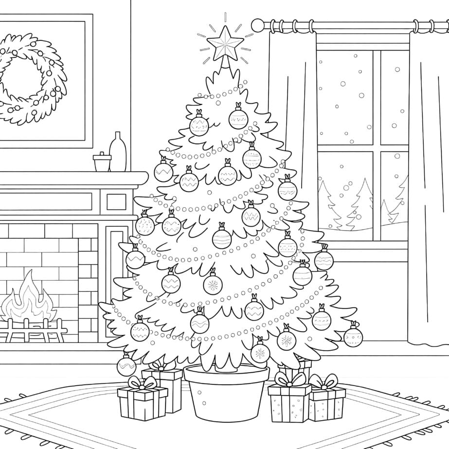 Christmas Tree Coloring Paper