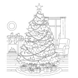 Christmas Tree Coloring Tree - Printable Coloring page