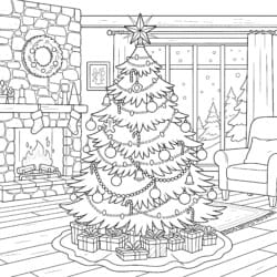 Christmas Tree Colouring - Printable Coloring page