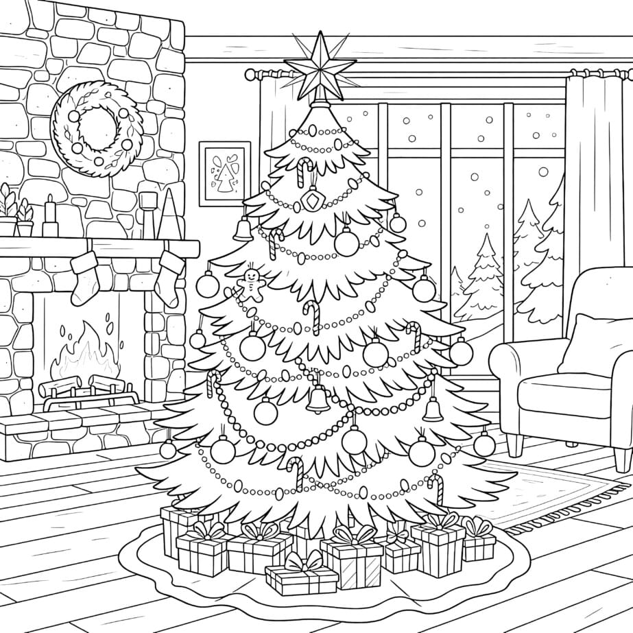 Christmas Tree Colouring
