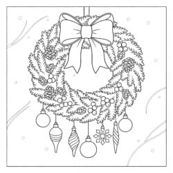 Christmas Wreath Coloring Sheet - Printable Coloring page