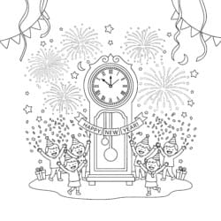 Coloring Page New Year - Printable Coloring page