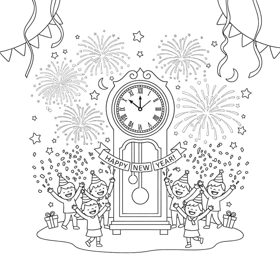 Coloring Page New Year