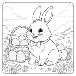 Colouring In Easter Bunny - Printable Coloring page