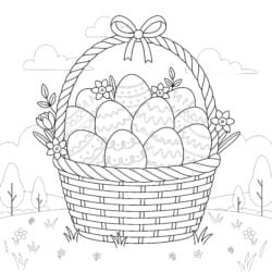 Easter Basket Coloring Sheet - Printable Coloring page