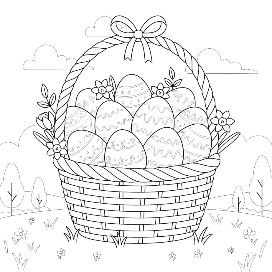 Easter Basket Coloring Sheet