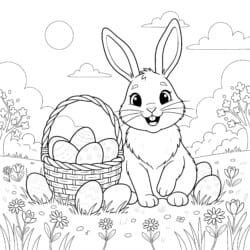 Easter Rabbit To Color - Printable Coloring page