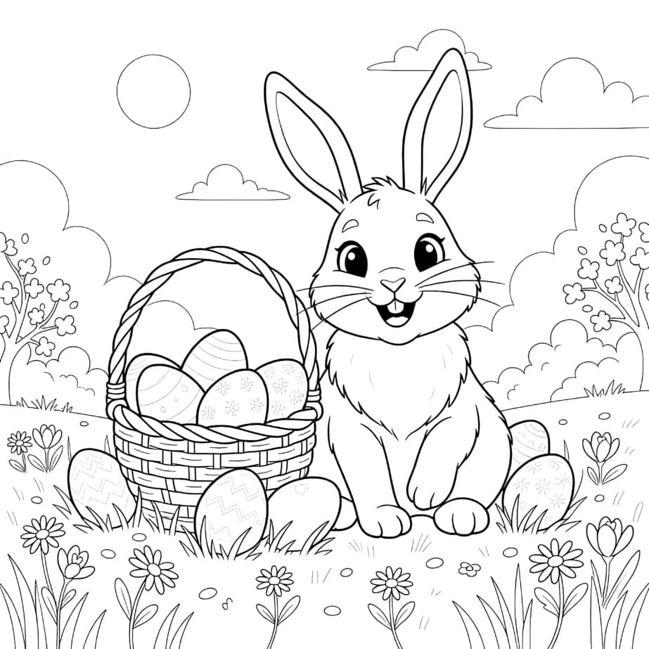 Easter Rabbit To Color