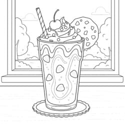 Milkshake Coloring Page - Printable Coloring page