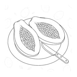 Papaya Coloring - Printable Coloring page