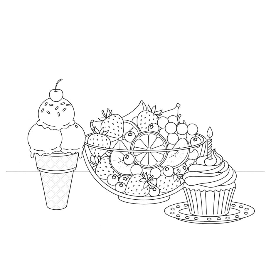 Printable Coloring Food