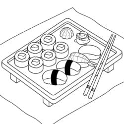 Sushi Coloring - Printable Coloring page