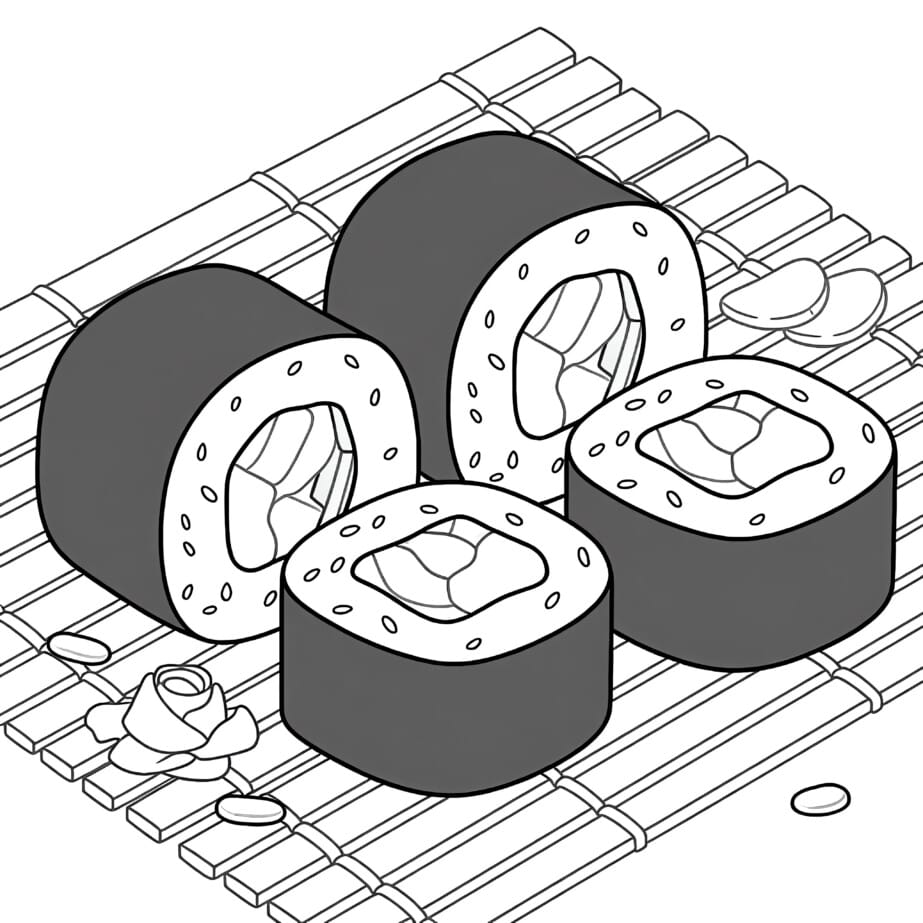 Sushi Coloring Page