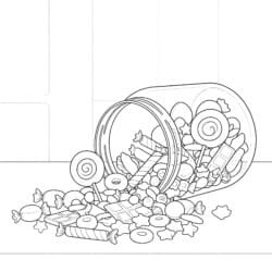 Sweets Colouring - Printable Coloring page