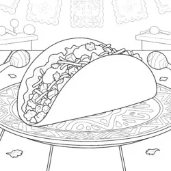 Taco Coloring Page - Printable Coloring page
