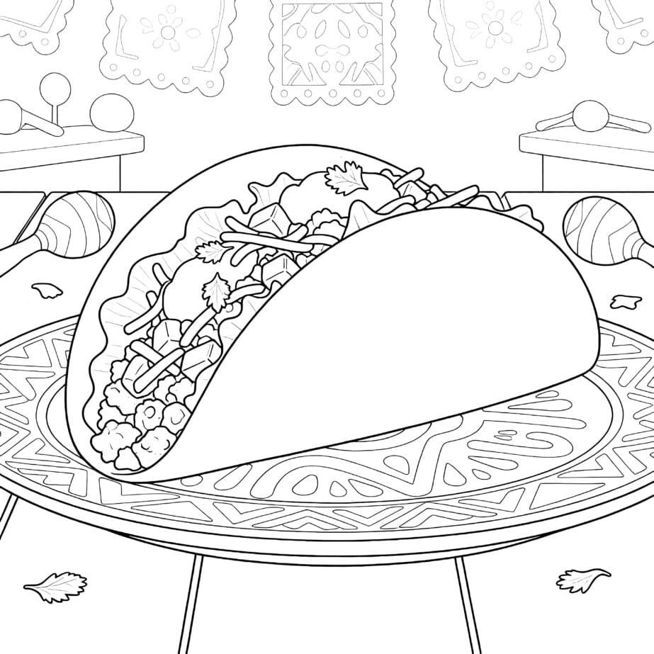Taco Coloring Page