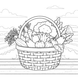 Vegetable Color Sheet - Printable Coloring page