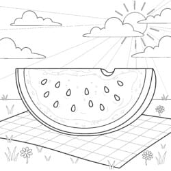 Watermelon Coloring - Printable Coloring page