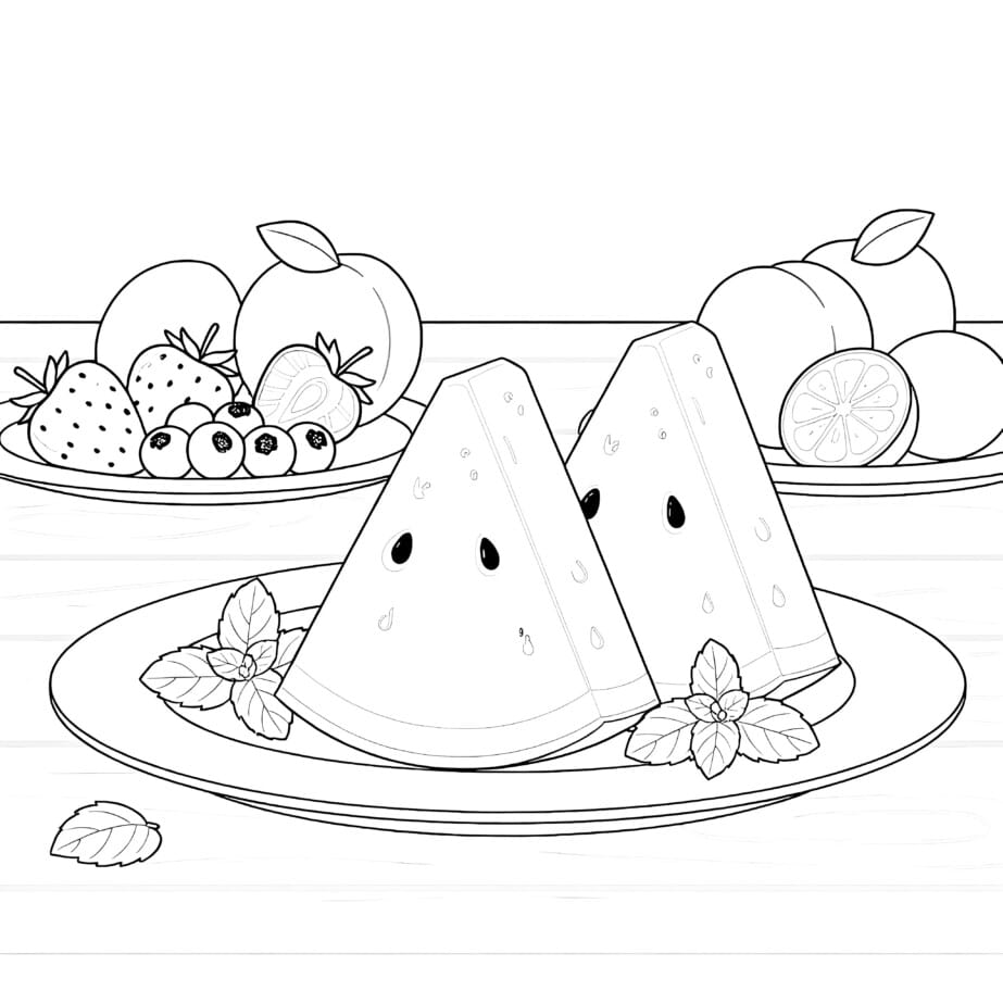 Watermelon Coloring Page
