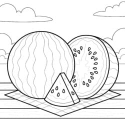 Watermelon Colouring - Printable Coloring page