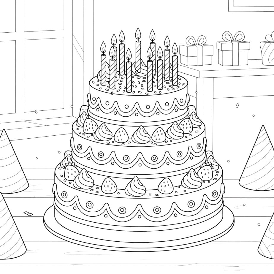 Birthday Cake Picture To Color
