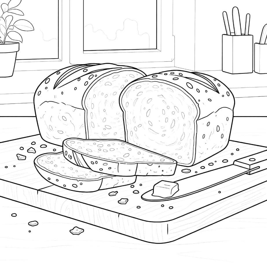 Bread Coloring Page