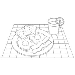 Breakfast Coloring - Printable Coloring page
