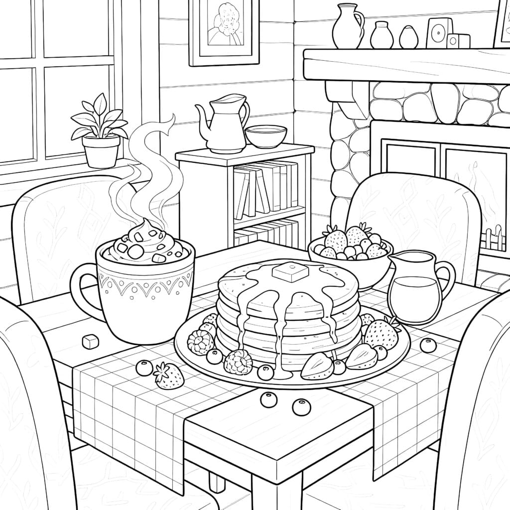 Breakfast Coloring Page | Coloring Pages Mimi Panda