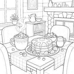 Breakfast Coloring Page - Printable Coloring page