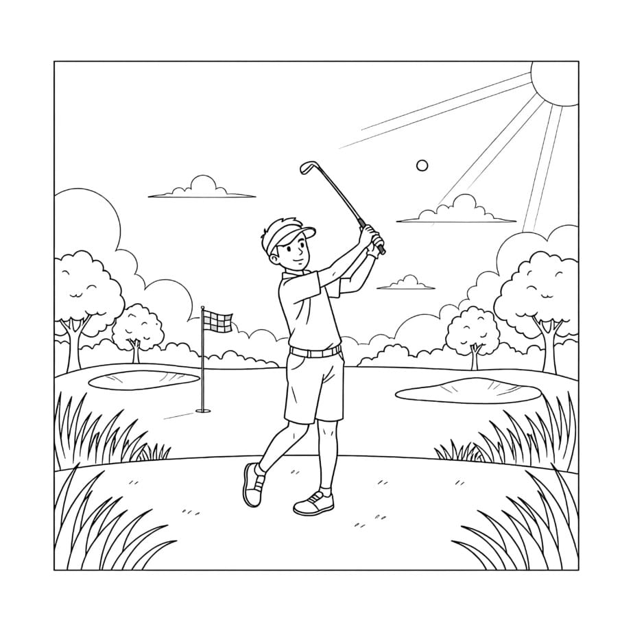 Coloring Page Golf