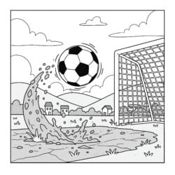 Coloring Page Soccer Ball - Printable Coloring page