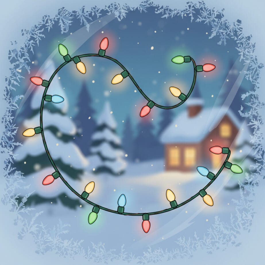 Christmas Lights Colouring 2