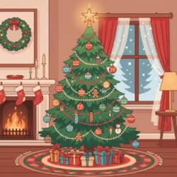 Christmas Tree Coloring Page Printable - Origin image