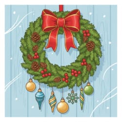 Christmas Wreath Coloring Sheet - Origin image