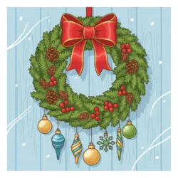 Christmas Wreath Coloring Sheet - Origin image