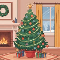 Christmas Tree Coloring Paper - Origin image