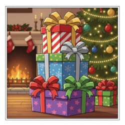 Christmas Gift Coloring Page - Origin image