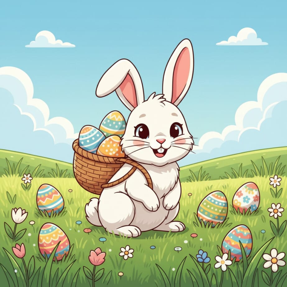 Coloring Page Easter Bunny 2