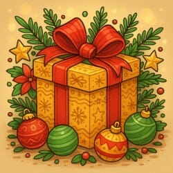 Christmas Present Coloring Page - Origin image