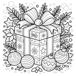 Christmas Present Coloring Page - Printable Coloring page